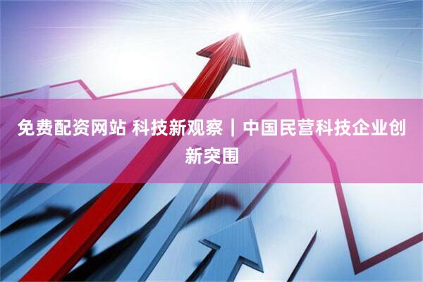 免费配资网站 科技新观察｜中国民营科技企业创新突围